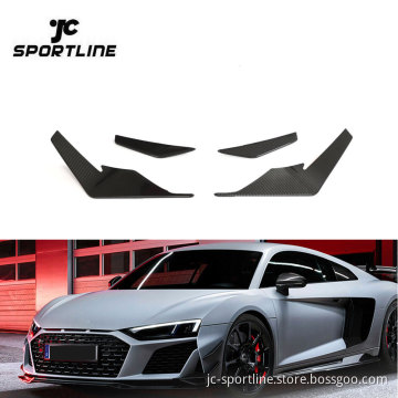 Pre-preg R8 V10 Front Bumper Canards for 2023 Audi R8 V10 Performance Coupe 2-Door